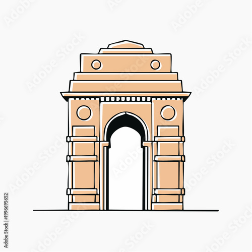 India Gate Monument Illustration
