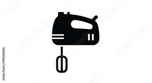 A simple black silhouette of a hand mixer a common kitchen appliance silhouette