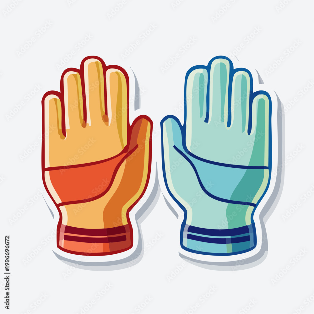 Fototapeta premium Pair of Cartoon Gloves