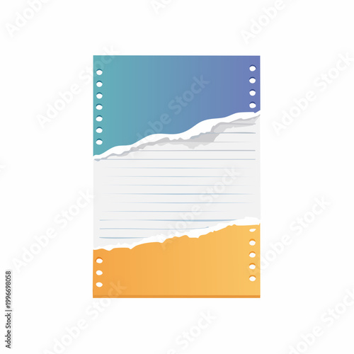 Torn Paper with Gradient Background and Punch Holes