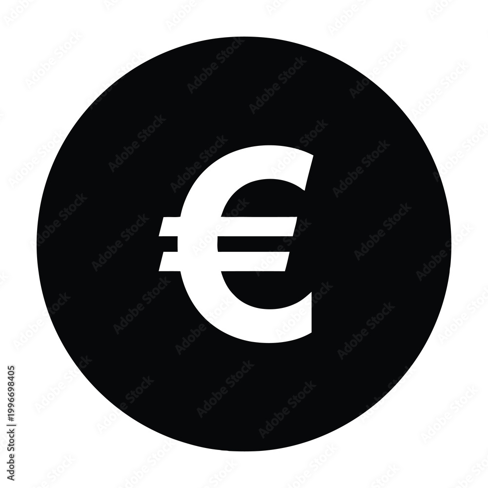 Obraz premium Euro currency symbol on black background