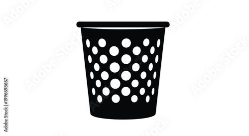 polka dot cup silhouette on transparent background
