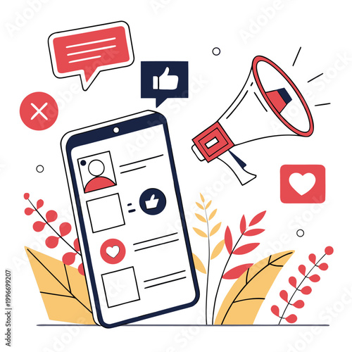 Social Media Marketing Flat Vector Concept