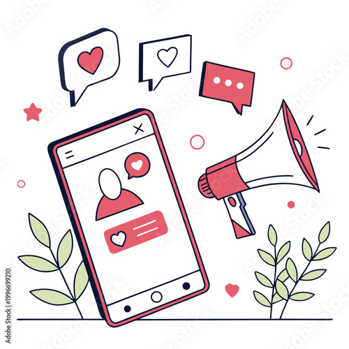 Social Media Marketing Flat Vector Concept
