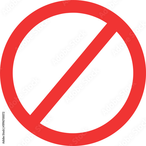 Free Download Red Prohibited Sign Icon with Circle and Slash Symbol for Warning, Restriction, and No Entry Concepts in Digital and Print Designs - GFXLoad