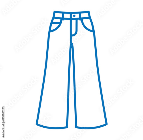 blue jeans illustration with belt and pockets