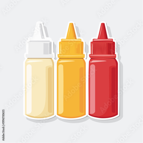 Condiment Bottles: Ketchup, Mustard, and Mayonnaise
