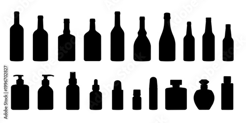 Assorted Different Bottle Silhouettes Set