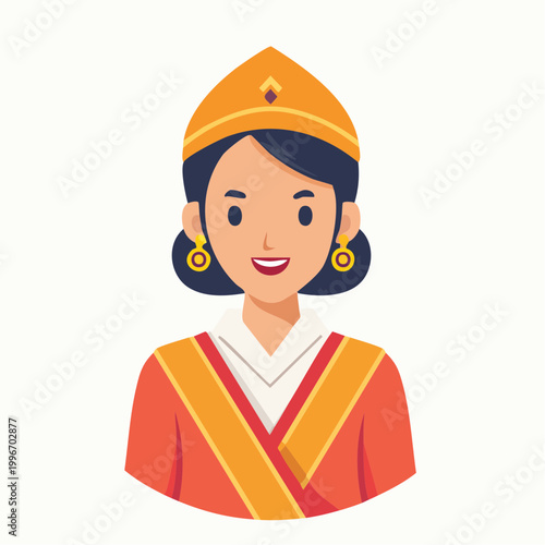 Illustration of a Woman in Traditional Attire