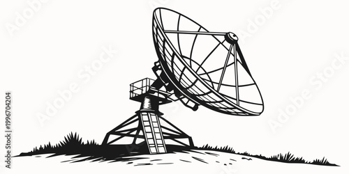 Bild auf Leinwand High tech satellite ground station antenna for space exploration radio astronomy