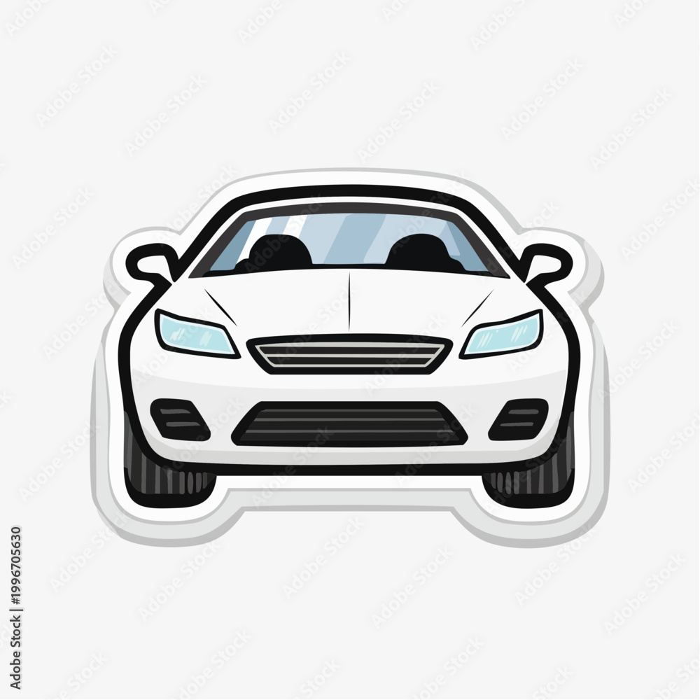Obraz premium White Convertible Sports Car Illustration
