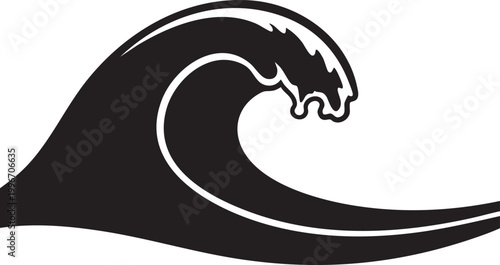 Black wave, ocean wave, surf wave, vector wave, crest wave