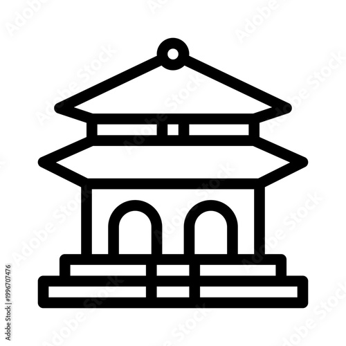 pagoda line icon