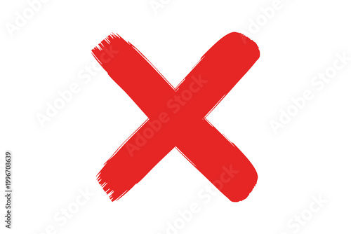 Red cross icon for cancel error reject symbol design