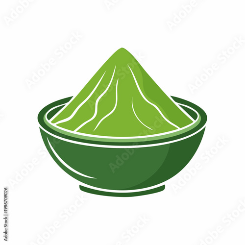 Green Matcha Powder in Bowl