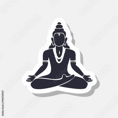 Silhouette of a meditating figure in lotus pose