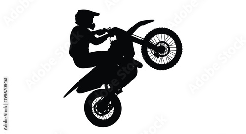 motorcycle rider silhouette on transparent background high quality