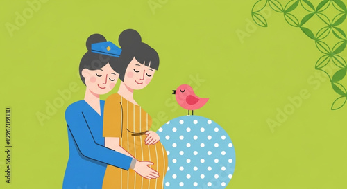  International Day of the Midwife pregnancy, symbolizing the beautiful journey of modern family, anticipation, and new beginnings