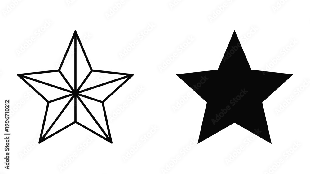 Obraz premium Black star shapes on a white background for design and decoration purposes