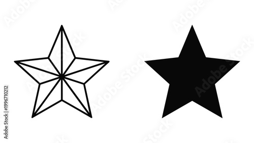 Black star shapes on a white background for design and decoration purposes