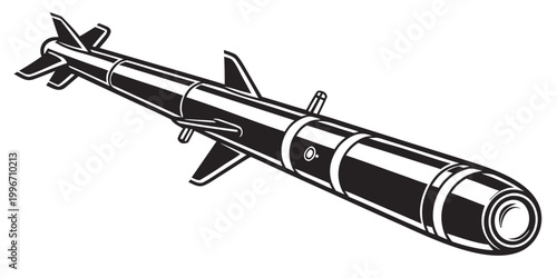 Foto Rocket missile icon illustration with military projectile aviation explosion aer
