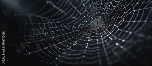 Nature's delicate architecture glistens under the morning dew.