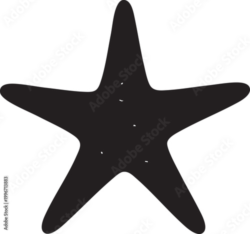 Black starfish, starfish silhouette, sea creature icon, ocean symbol, marine life