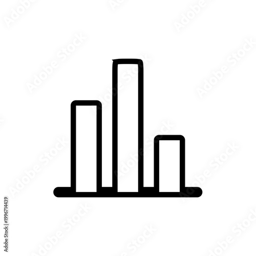Business Data Analytics Bar Chart Visualization Report Icon Line
