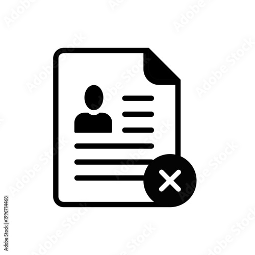 Resume Document Rejected Application Status File Icon Line