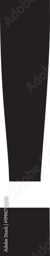 Exclamation Mark, Punctuation Symbol, Black Icon, Vector Graphic