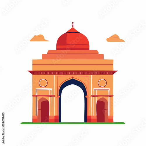 Stylized Illustration of India Gate Monument