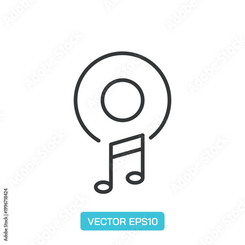 Music Audio line Icons. Thin Line Symbol Elements Collection.