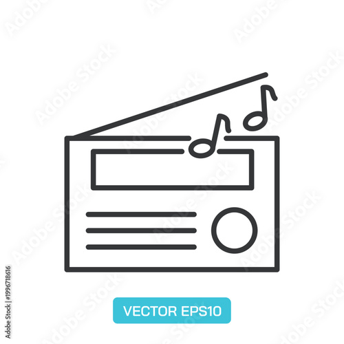 Music Audio line Icons. Thin Line Symbol Elements Collection.