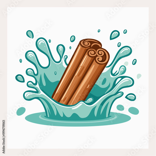 Cinnamon Sticks Splashing in Water