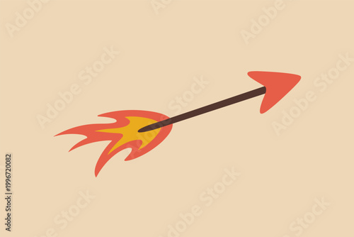 Flaming Arrow Illustration Vector Power Concept