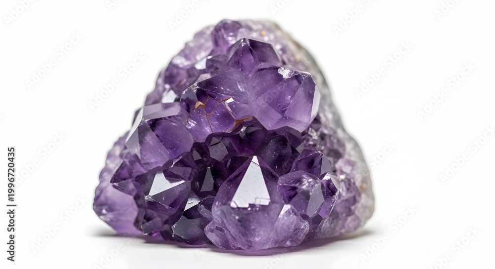 Fototapeta premium Close up of a vibrant amethyst crystal on a clean white background