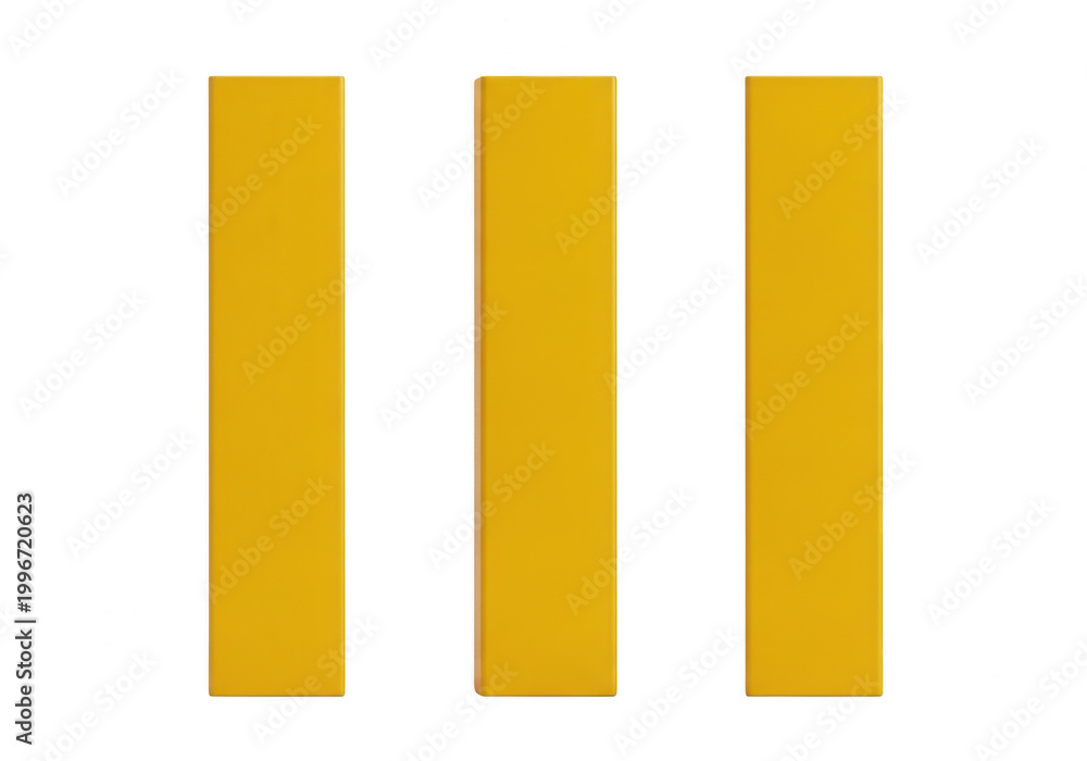Naklejka premium Three yellow vertical bars in a row
