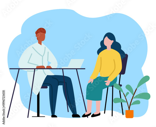 consultation with a doctor at the clinic