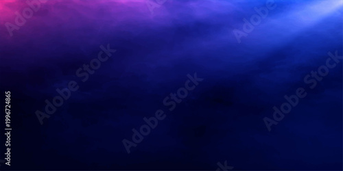 A dark blue abstract background features a grunge texture with smoke patterns and motion blur like a stormy night sky over deep water