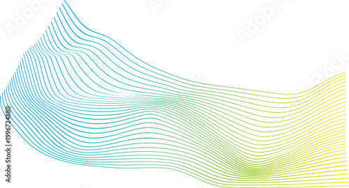 colorful wavy lines gradient background design element isolated on white background for graphic design and digital art projects Vector Illustration