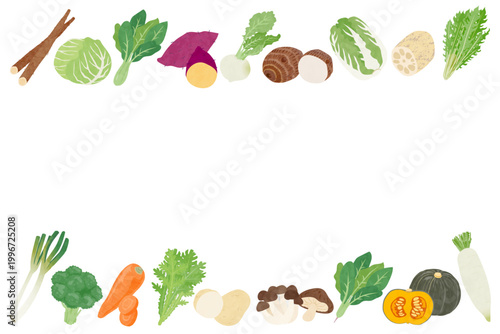 いろいろな野菜のフレームイラスト