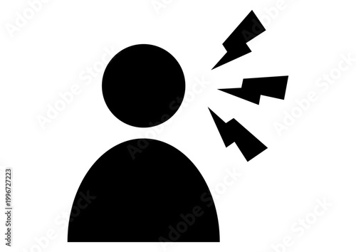 大声がうるさい人　騒音　迷惑　アイコン　ベクターイラスト