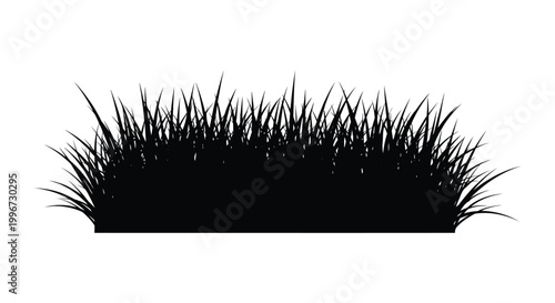 A striking black silhouette of tall grass against a bright white background silhouette