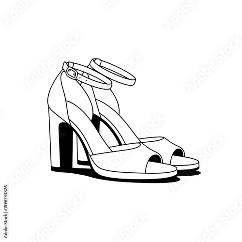 A pair of pink high heel shoes with ankle strap and buckle