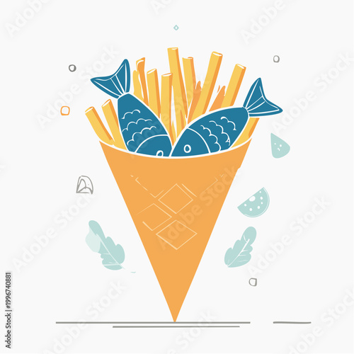 Fish and Chips in a Cone