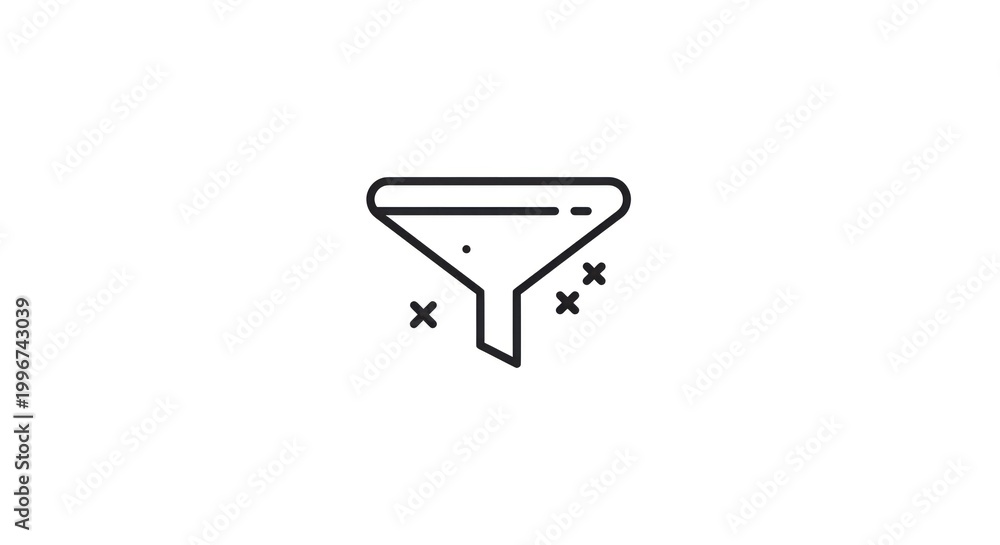 © logitech - Simple Line Drawing of Funnel Icon.