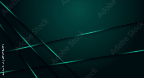 Abstract background with shadow lines and glowing green light effects. Modern and futuristic design with minimalist line style.