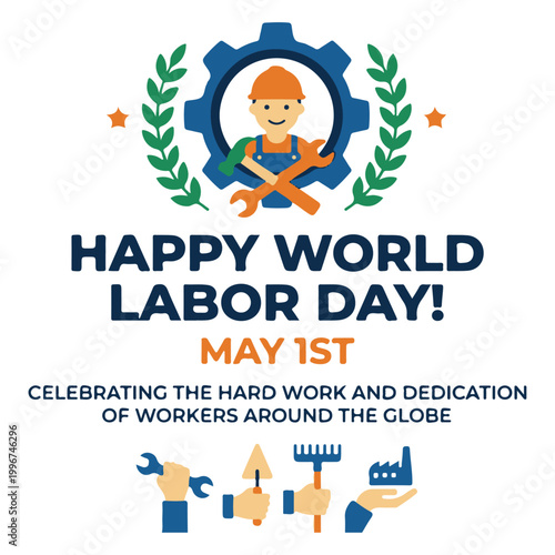 World Labor Day Greetings Illustration