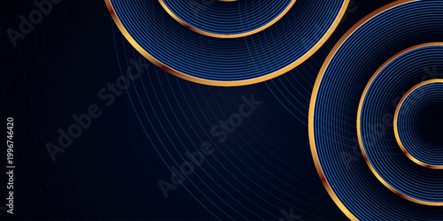 Dark abstract background with luxurious and elegant gold geometric line design. Modern design with shiny gold finish. EPS. 3