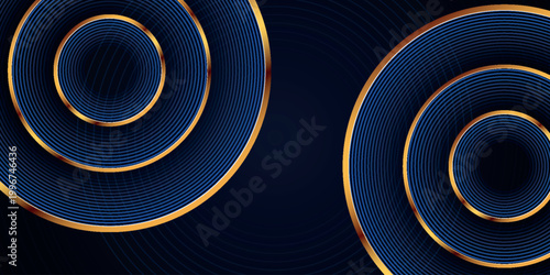 Dark abstract background with luxurious and elegant gold geometric line design. Modern design with shiny gold finish. EPS. 2